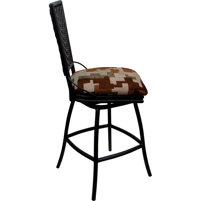 Tabouret de bar d'extérieur d'intérieur 26 po sans accoudoirs, Noir, Brun