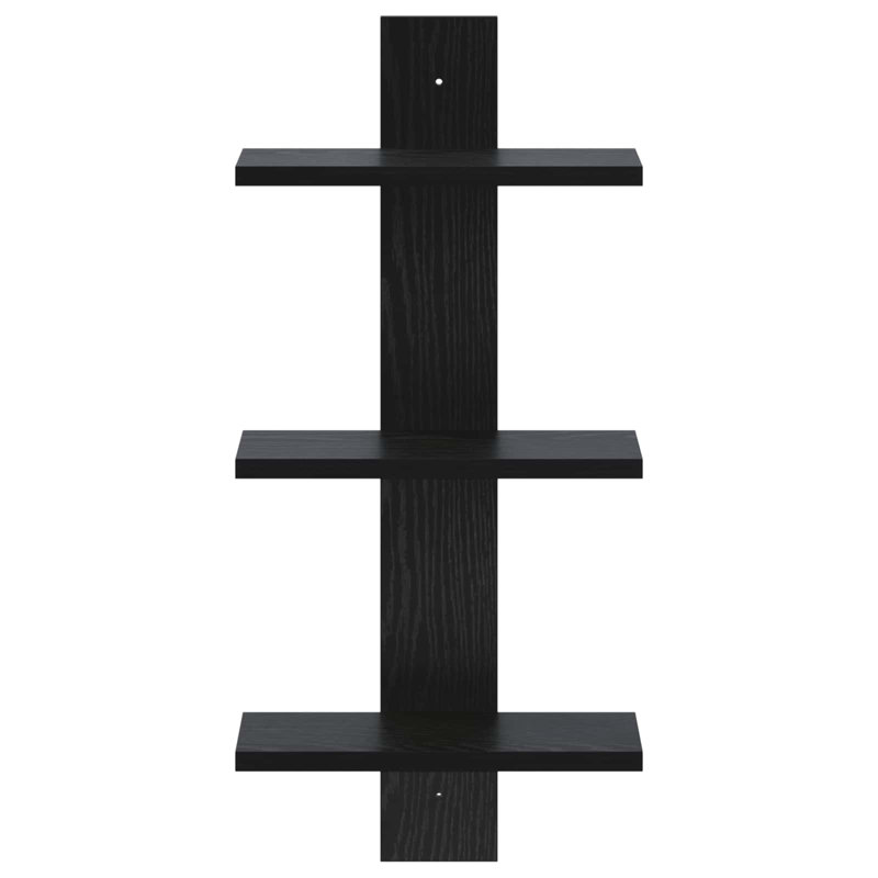 Engineered Wood Wall Shelf, Black Oak