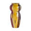 Vase en céramique courbé 10X10X20.9 "avec une finition abstraite multicolore