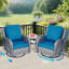 Ensemble de mobilier de patio en osier - Ensemble de conversation 3 pièces en rotin pour l'extérieur-938749140