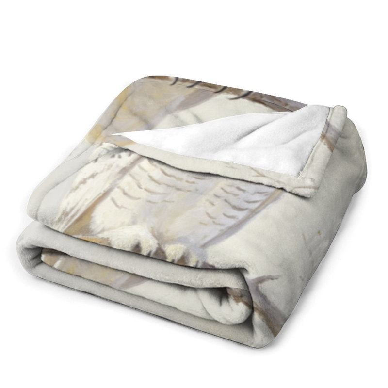 Jeté en flanelle Snowy Owl Branch Luxury, 50 x 60 po