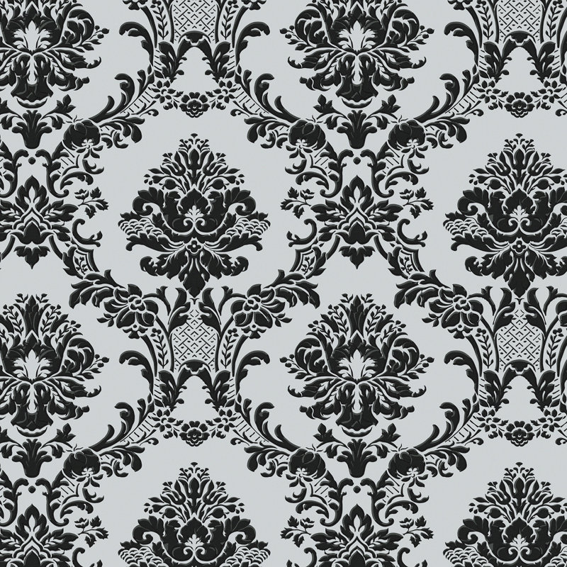 In Reg Classic Damask, Noir / argenté