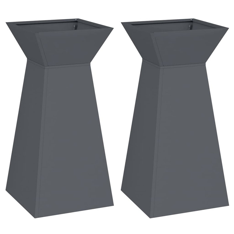 Pillar Planter Garden Outdoor Decor Modern Display Stand Terrace Holder, 73cmH x 35cmW x 35cmD, Anthracite