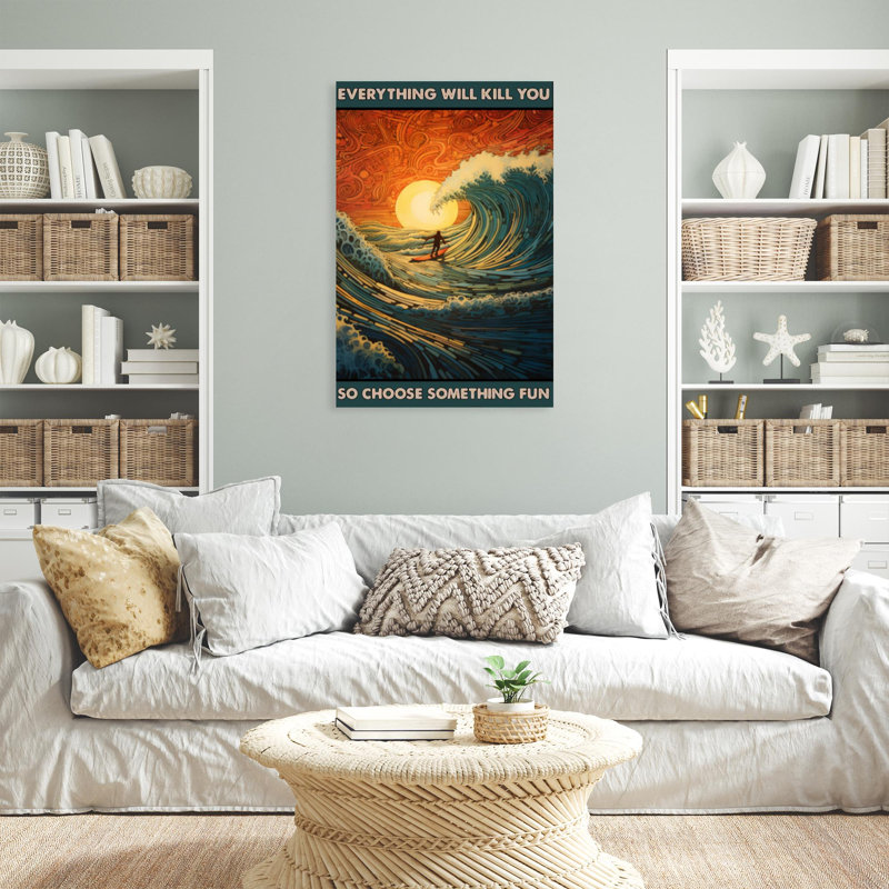 Surfing Quelque chose d'amusant 1, H 36 po x l 24 po x P 1,25 po