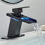 LED Waterfall Spout Single Hole Bathroom Faucet-90558060