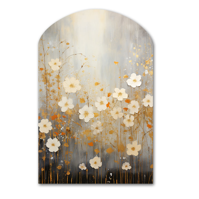 Myrtille - art mural cerisier en fleurs, sculpture murale asymétrique en métal, H 43 po x l 33 po