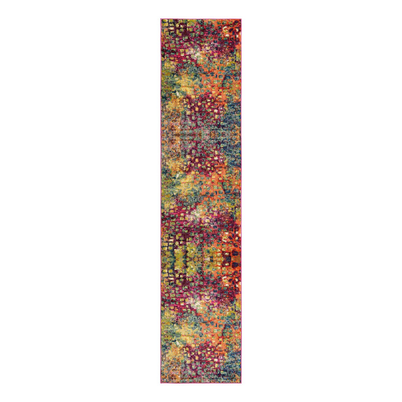 Corlenzo Washable Abstract Indoor Rug, Runner 2'7" x 12'