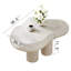 Table basse Cloud, table d'appoint moderne crème pour le salon avec rebords ronds, petite table centrale pour les appartements et les animaux de compagnie