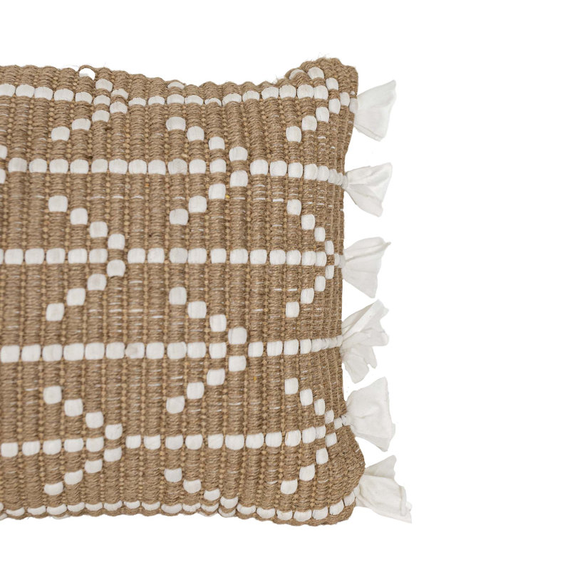 Modern Fringed Cotton Throw Pillow