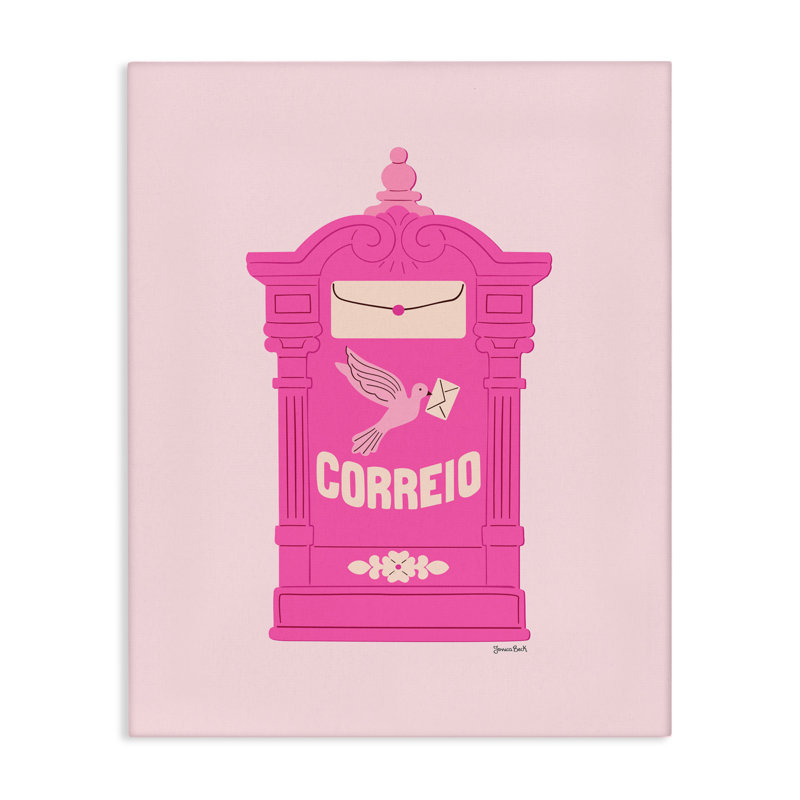Toile de boîte aux lettres rose, par Jessica Beck, H 20 po x l 16 po
