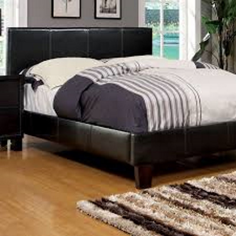 Vegan Leather Bed, Espresso, California King