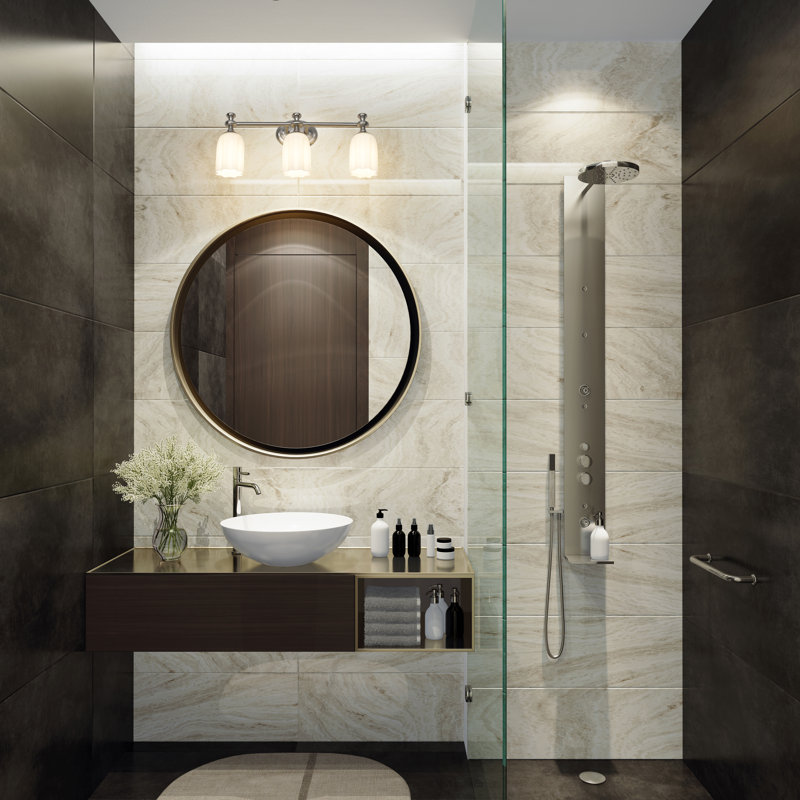 Amrutha 3 Light Vanity, Brushed Nickel