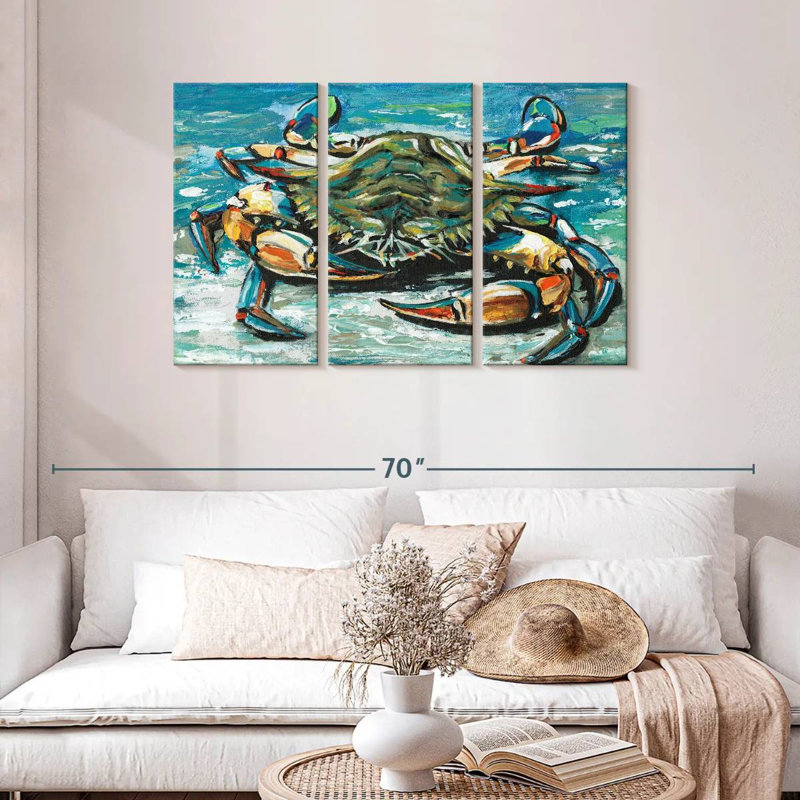 Crabe Brampt Blue Palette I, H 28 po x l 45 po