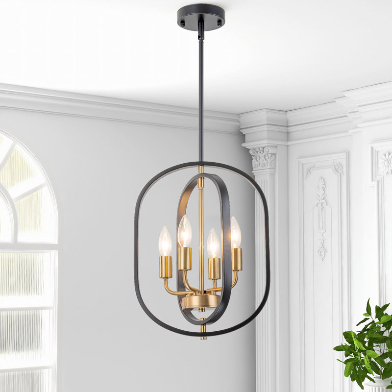 Luminaire suspendu géométrique 4 lumières avec cadres rotatifs