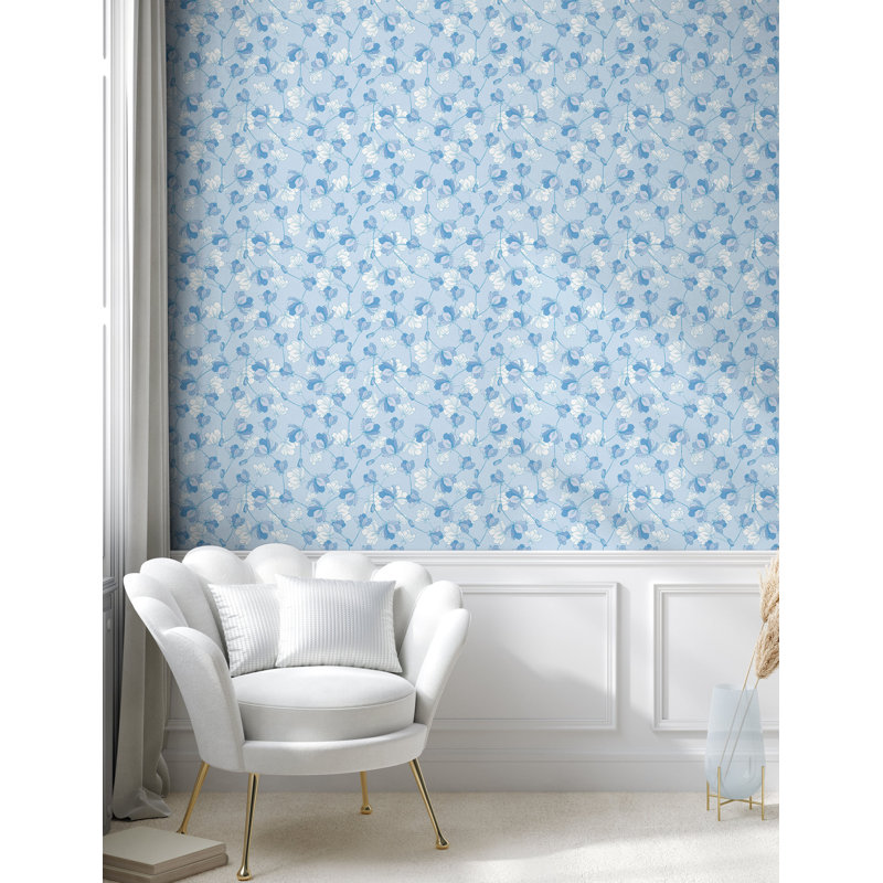 Conejara Roll, 36" L x 13" W, Pale Azure Blue White