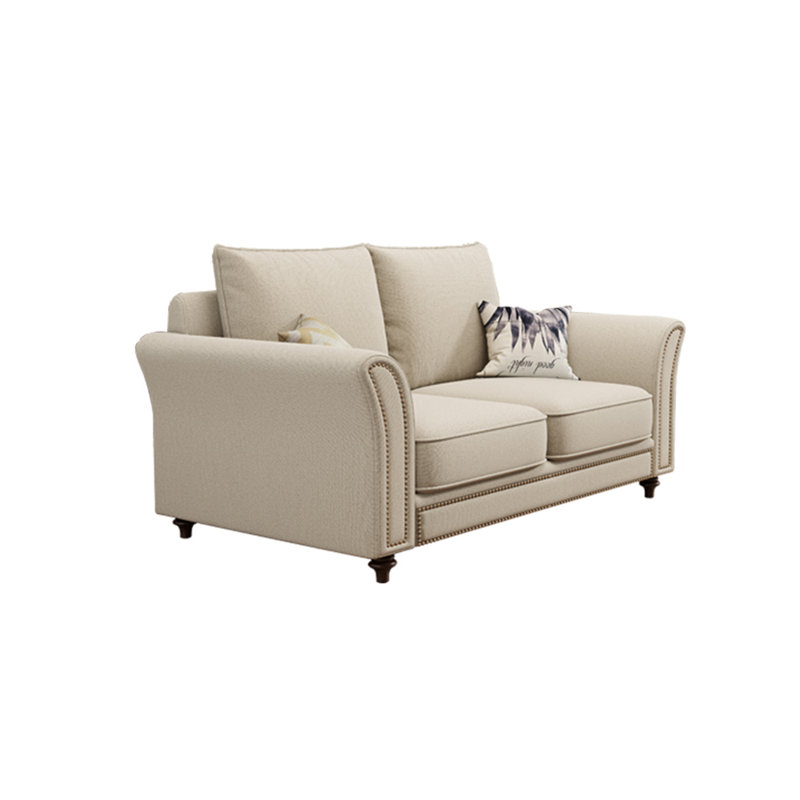 Petit canapé en tissu de style européen à accoudoirs évasés 62,9 po