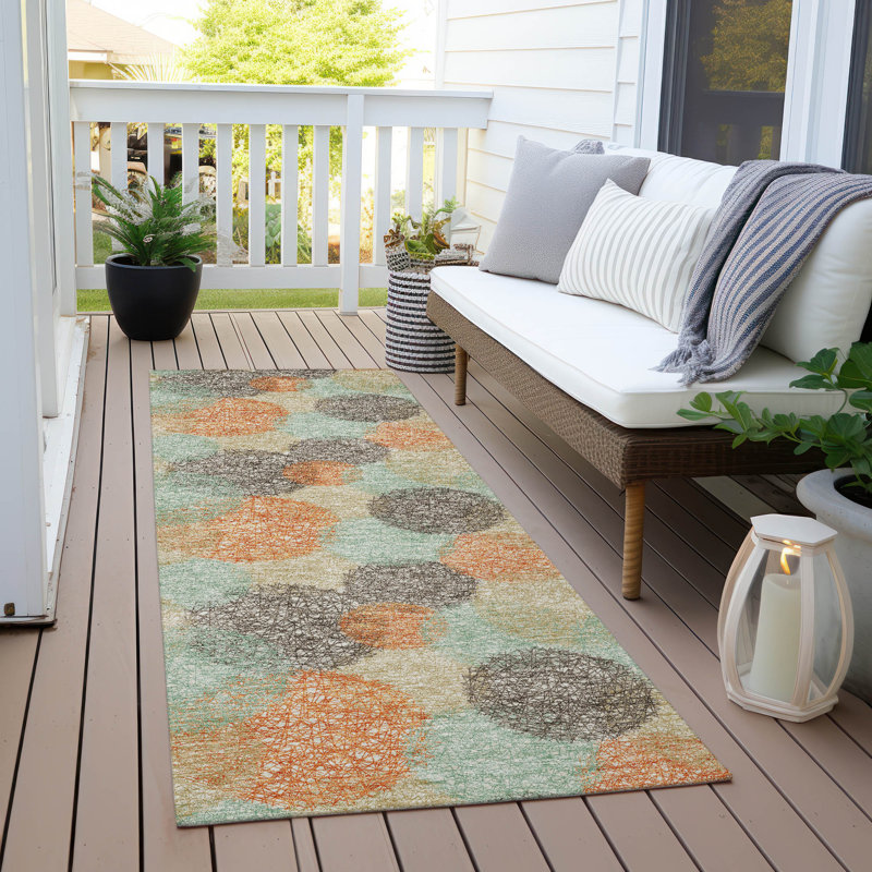 Chayden Washable Geometric Indoor / Outdoor Rug, Runner 2'3" x 7'6"