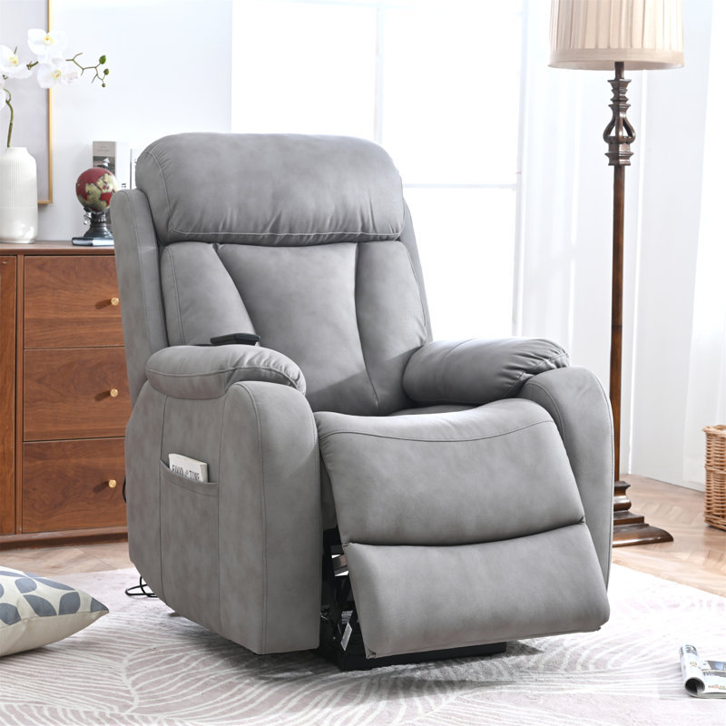 Fauteuil inclinable électrique pour personnes âgées, Polyester gris clair