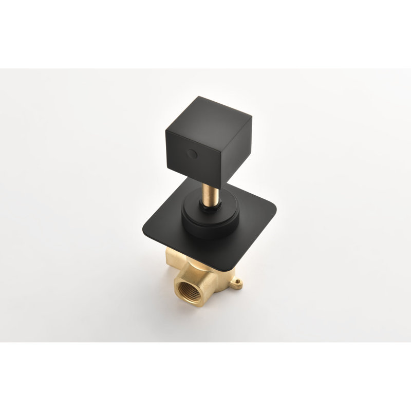 Robinet de douche extra haut débit noir mat 3/4 po - fonte métallique, poignée réglable en laiton, contrôle du volume noir, fabrication