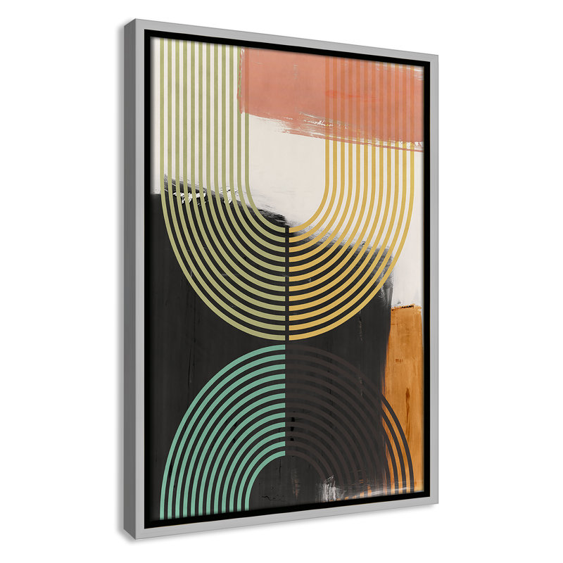 «Bolded II» par Isabelle Z, Toile avec cadre, Flottant argent, L 13,5 po x H 19,5 po
