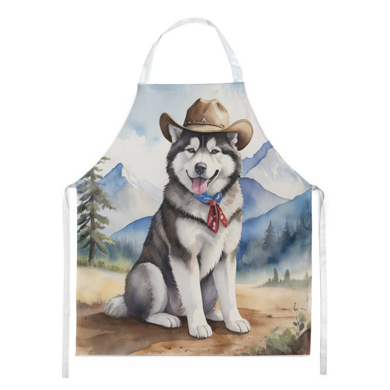 Tablier de bienvenue Alamane Malamute Cowboy