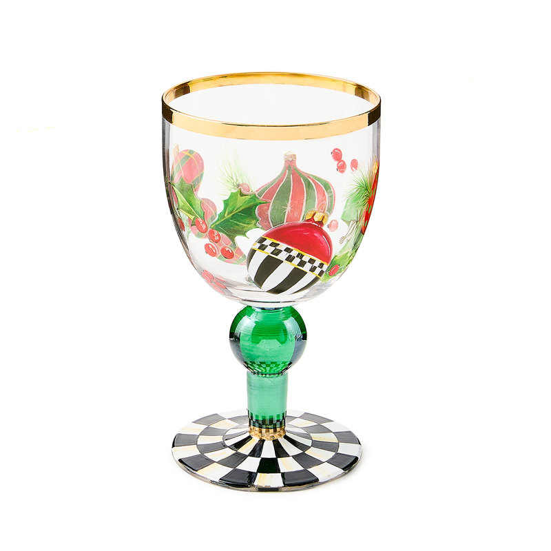 MacKenzie-Childs Deck the Halls Wine Glass - Thumbnail 2