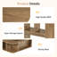 Ensemble de 2 paravents 71 "en bois avec tablettes de rangement ouvertes