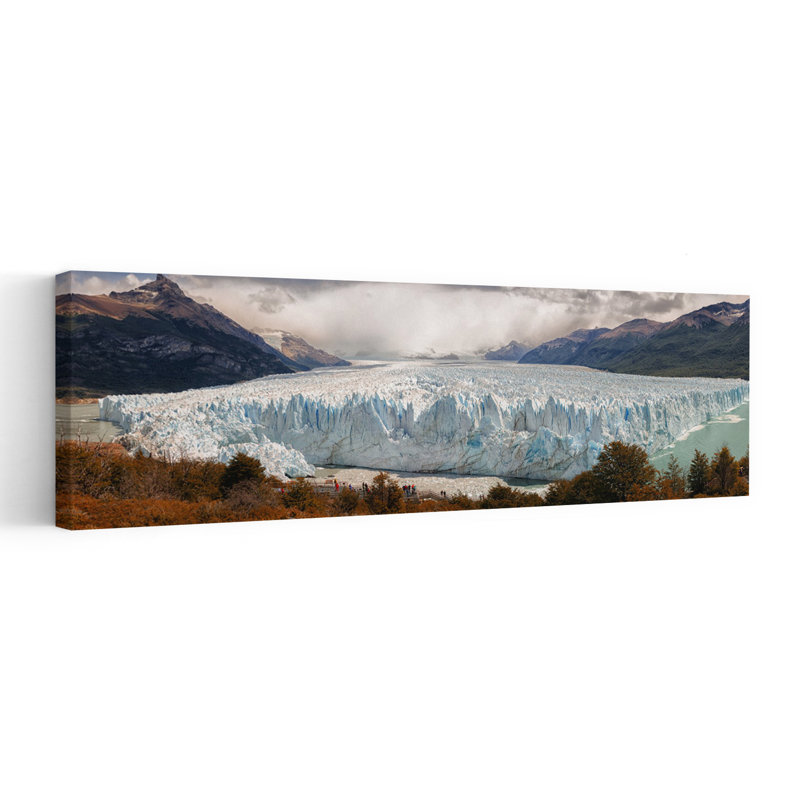 «Majestic Glacier Landscape», art contemporain contemporain, paysage de montagne, H 36 po x l 12 po