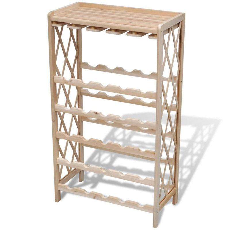 Teebar Floor Wine Bottle Rack Brown