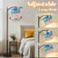 Lampe sur pied à arc avec abat-jour réglable Flamingo Graceful Pink Beach Shore Turquoise Ocean Coastal Lampadaire