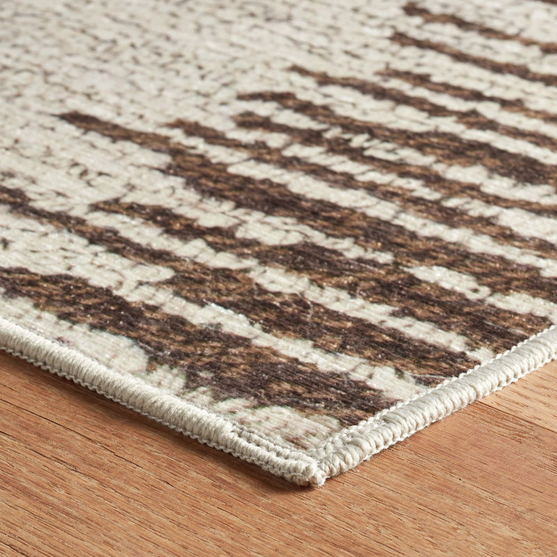 Moss Russet Machine Washable Rug, Rectangle 5' x 8'
