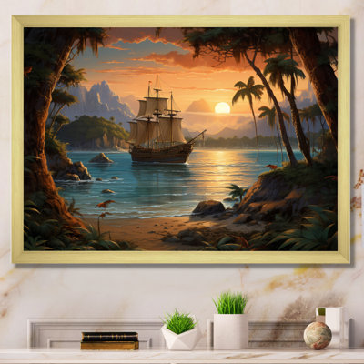 Pirate Boat Lost Isles - Pirate Framed Canvas Print
