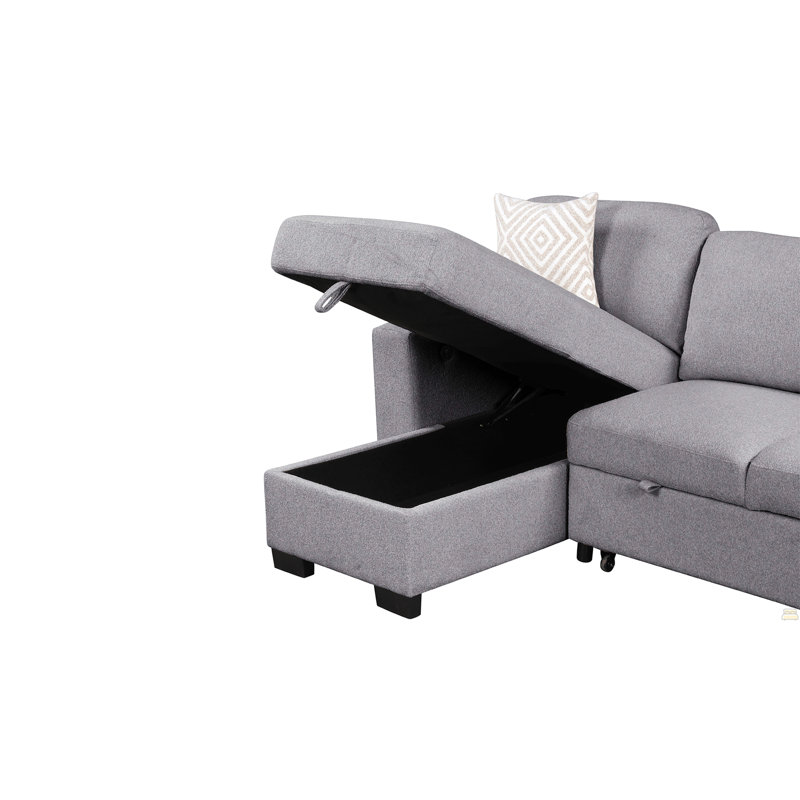 Canapé modulaire de style moderne Pinto en bois et velours gris (inventaire CA)