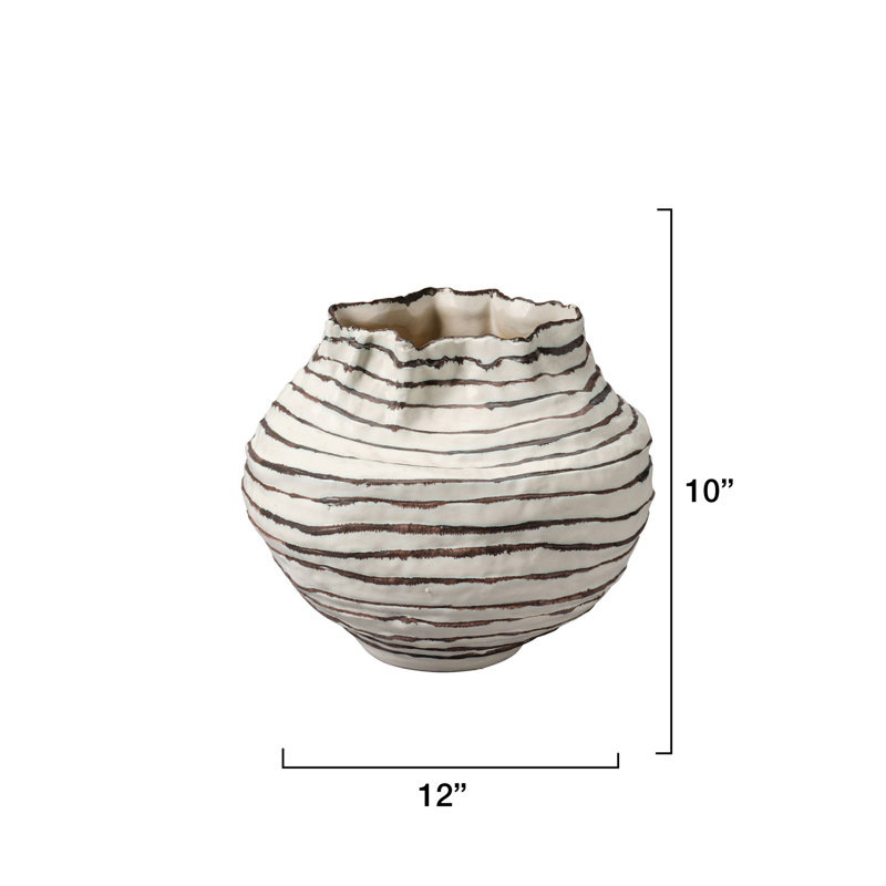 Curvature Ceramic Vessel, Brown