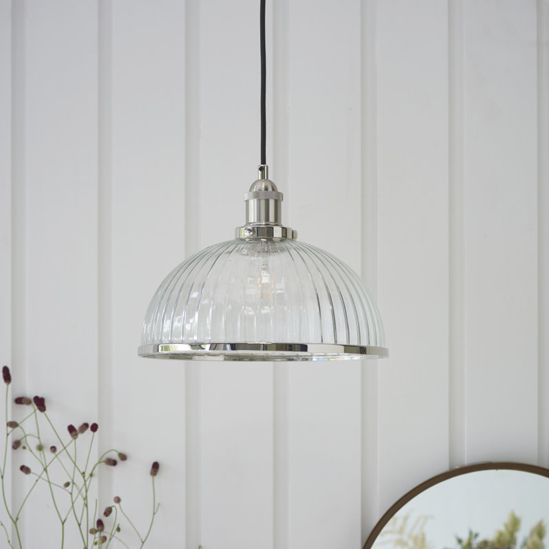 Anais 1 - Light Nickel Dome Pendant