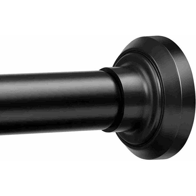 Tringle à rideau de douche noir mat 30 à 76 pouces, tringles à ressort à tension réglable en acier inoxydable de 1 pouce sans perceuse pour salle de bain, placard, fenêtre, paravent, antirouille, antidérapant