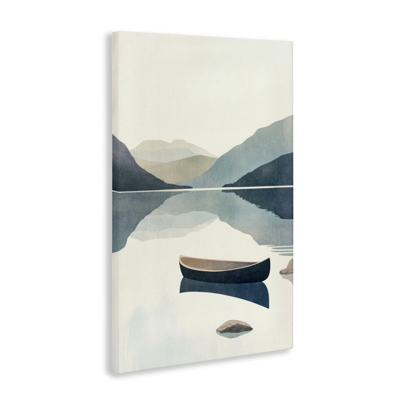 Silent Shore with Boat Canvas, design par Mona Grace, H 24 po x l 16 po