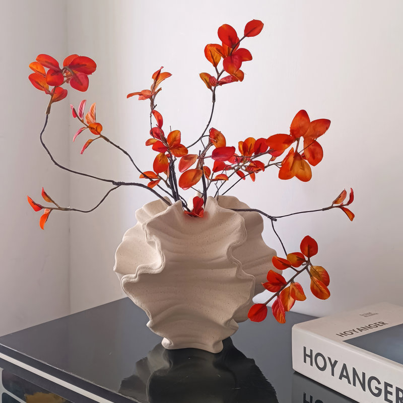 Handmade ceramic unique vase, White