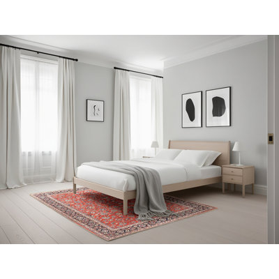 Tapis oriental en laine rouge