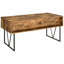 Bureau rustique couleur muscade à 4 tiroirs avec piètement traîneau et structure métallique, apportant une touche chaleureuse et naturelle à votre bureau, hauteur de 77,5 cm (30,5 pouces), offrant un soutien fiable pour une utilisation au bureau.