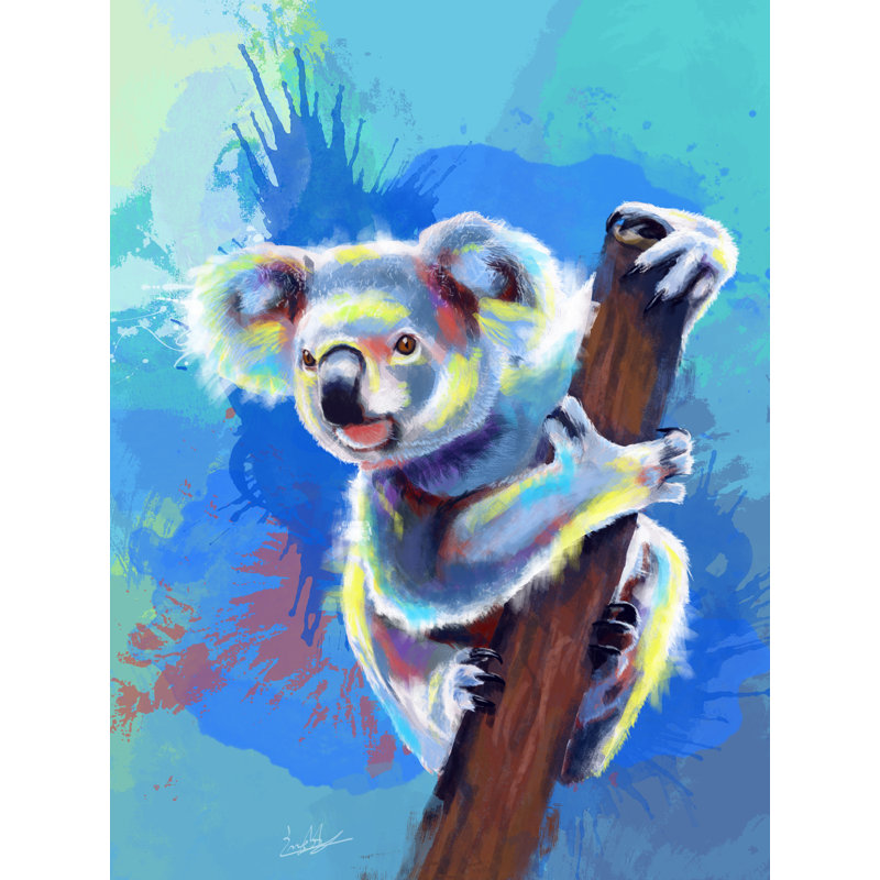 Koala Bear Print by Flo Meylan, 31.2" H x 25.2" W, Black Framed Paper
