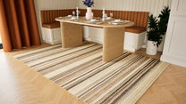 Striped Wool Hand Knotted Area Rug, 3.00m x 2.00m