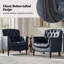 Fauteuil en cuir capitonné Annja-79522926