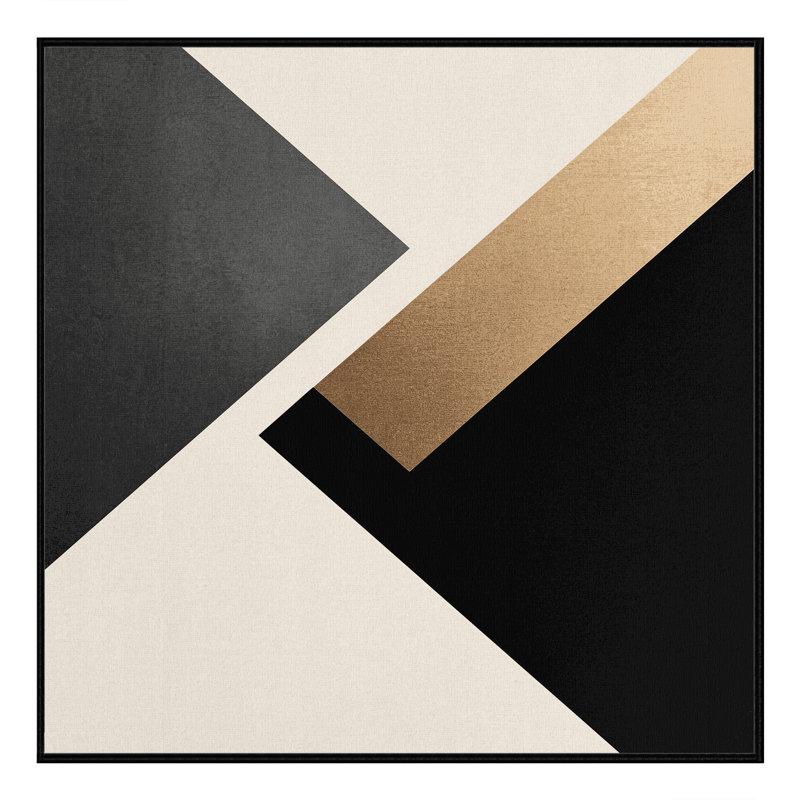 Machine Washable Arverne Minimalist Geometric Rug in Beige – Black Binding, 4' Square