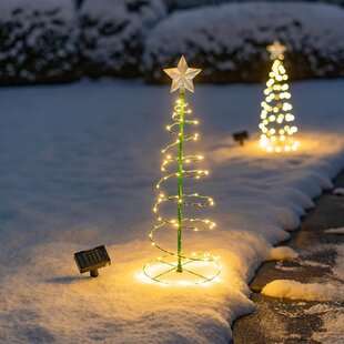 LED with circular Christmas tree light decoration, roof garden