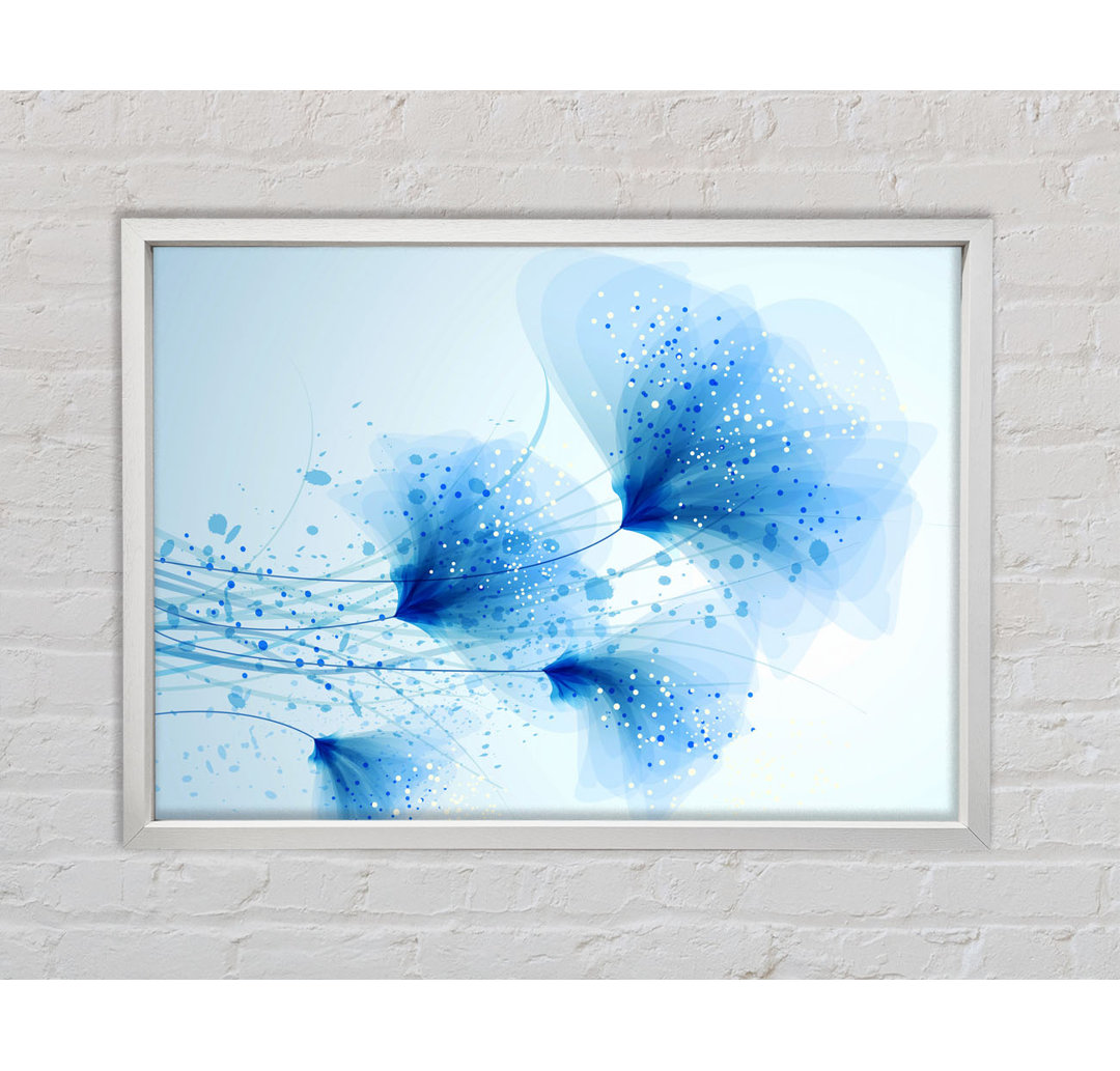 Blue Sparkle - Einzelner Bilderrahmen Kunstdrucke auf Leinwand