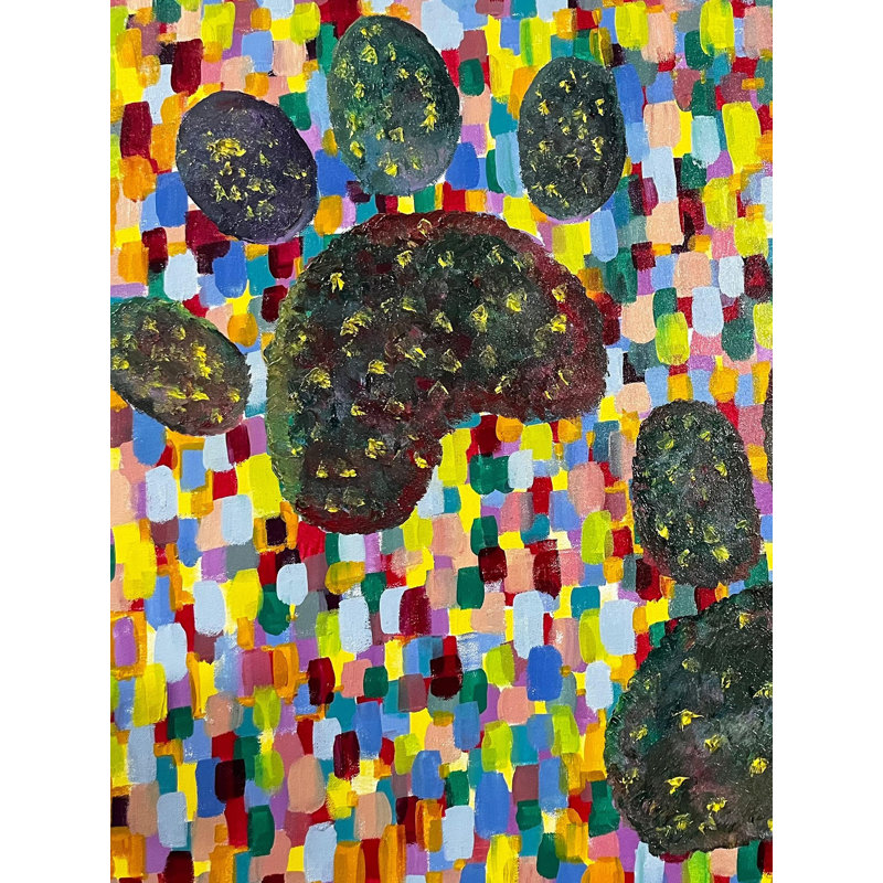 Dog Paw Print Surreal Oil Painting on Canvas 30x36 Inch - Kanishk Gautam Whimsical Pet Lover Abstract Home Decor Wall Art