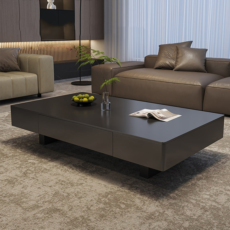 Modern creative square rock plate coffee table, 13.8" H x 47.2" L x 23.6" W