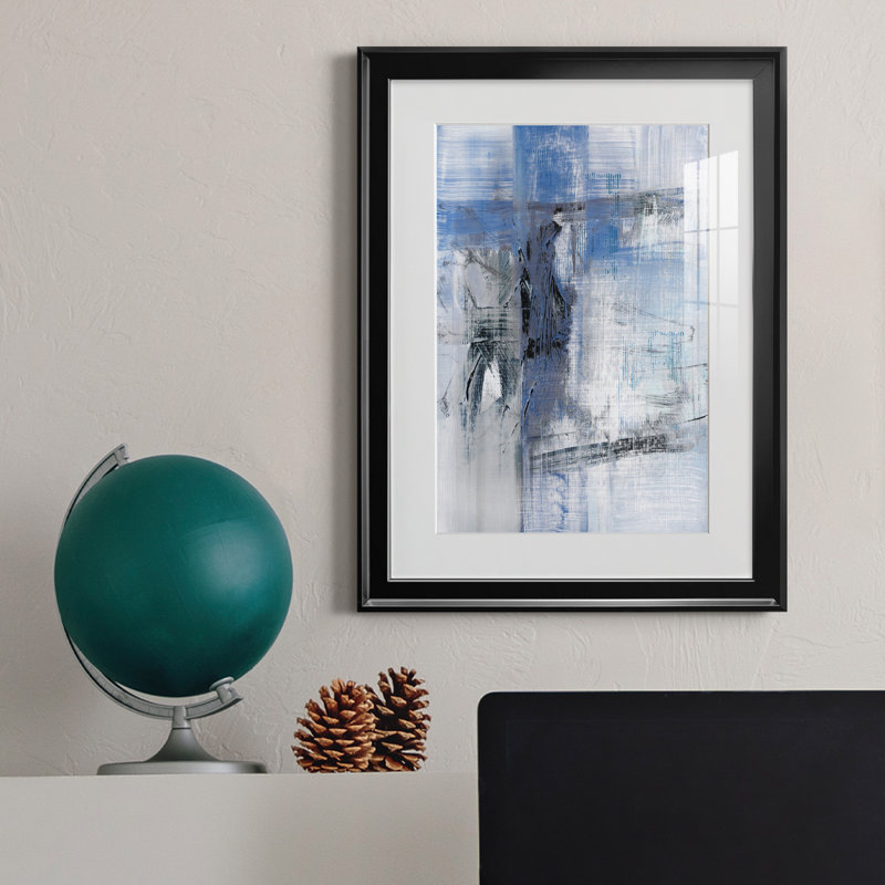 Reflections in Indigo - Cadre photo, reproduction d'art sur papier, Noir, H 18,5 po x l 24,5 po x P 1,5 po