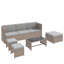 Rattan Look Patio Lounge Set - Uv-Coated Poly Rattan, Powder-Coated Steel, Washable Cushions-197611291